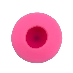 3D Christmas egg silicone mold in bright pink for fondant cake and soap making