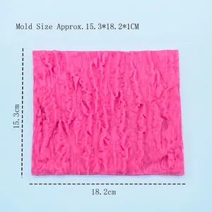 Pink silicone bark texture mold for DIY cake fondant and chocolate decoration 18x15cm