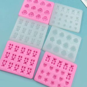 Cartoon bear and star silicone molds set for chocolate fondant and DIY resin crafts