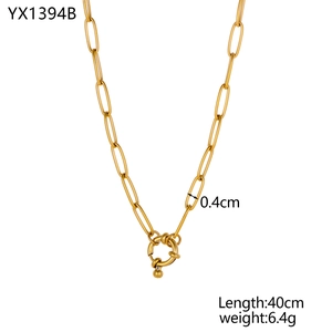 18k vergoldete Edelstahl Büroklammer Kette Halskette mit Federringverschluss 40cm