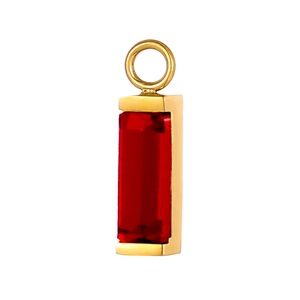 Rectangle red crystal pendant in gold stainless steel setting for DIY jewelry making