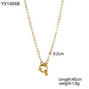 18k vergoldete Edelstahlkette Halskette mit rundem Federverschluss Modell yx1406b