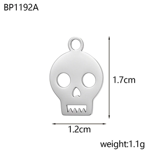 Minimalist stainless steel skull pendant jewelry for Halloween with dimensions 1.7x1.2cm
