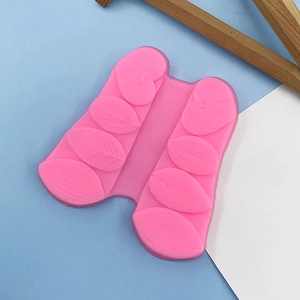 Pink Silicone Leaf Mold For Fondant Cake Baking DIY Clay Handmade Soap Decoration Creative Plant Texture Silicone Mold