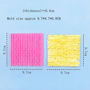 Stampo in silicone con trama a mattoni per decorazione di torte e argilla rosa