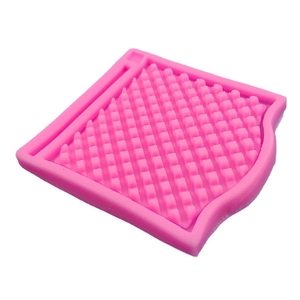 Pink silicone curtain fence texture mold for DIY cake decoration and fondant baking tool