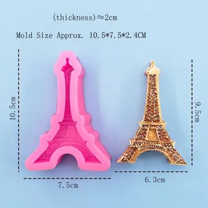 Pink Eiffel Tower silicone mold for fondant cake decorating and DIY baking tools