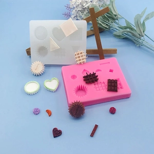 Moule en Silicone DIY Cœur Gaufre Fraise Chocolat pour Décoration de Gâteaux Fondant Biscuit Bougie Aromathérapie