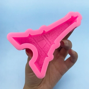 Pink silicone Eiffel Tower mold for fondant cake decorating and DIY baking crafts