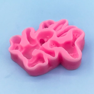 Pink cartoon rabbit carrot silicone cake mold for DIY chocolate fondant baking