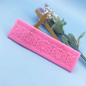 Rose Flower Lace Border Silicone Fondant Mold For Cake Decoration Handmade Soap Chocolate Sugarcraft Baking Tool DIY Clay Mold