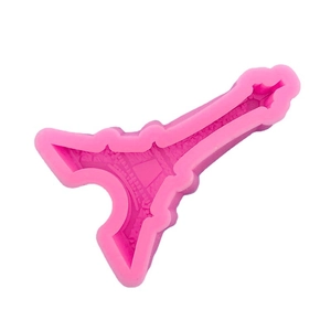 Pink silicone Eiffel Tower fondant mold for creative DIY cake decorating and crafts