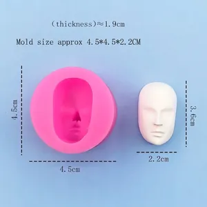 Realistic human face silicone mold with dimensions for DIY soap, clay and gypsum crafts