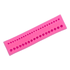 Pink silicone pearl border mold for fondant cake decorating and DIY baking tools