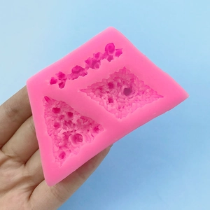 Moule en silicone rose pour bouquets de roses avec trois cavités pour pâtisserie et bricolage