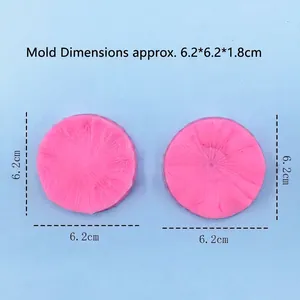Set of 2 pink lotus petal silicone molds for fondant and chocolate, size 6.2cm x 1.8cm
