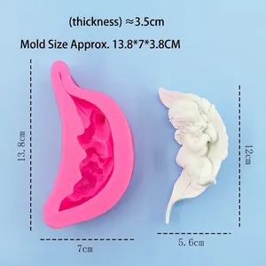 3D Silikonform schlafender Engel auf Feder für DIY Kerzen und handgemachte Seifen