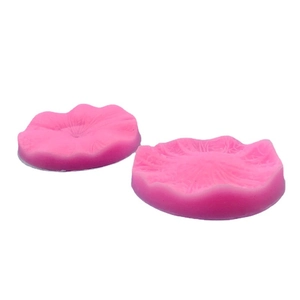 Pink lotus petal silicone mold for fondant and cake decoration set of two