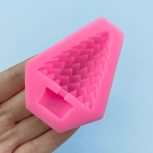 Pink Christmas tree silicone mold for DIY fondant baking and handcrafted soap making
