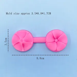 Pink silicone cherry blossom petal mold for baking and handmade soap making 3.5x8.8x1.7cm