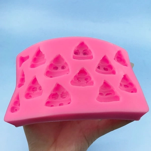 Stampo in silicone rosa alimentare con simpatiche forme a pupù per dolci e lavori artigianali