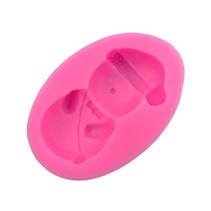 Pink snowman silicone mold for Christmas baking, fondant, chocolate and crafts