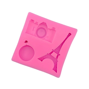 Eiffel Tower and camera silicone fondant mold for DIY cake baking and chocolate decoration