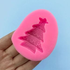 Stampo in silicone rosa a forma di albero di Natale per cioccolato e decorazione torte