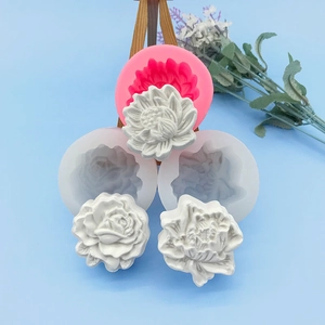 3D Flower Silicone Molds Rose Lotus Peony Shapes For Cake Fondant Chocolate Soap Candle Making DIY Kitchen Baking Tools