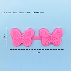 Moule en silicone papillon rose pour fondant et décoration de gâteaux de 11cm x 3.8cm