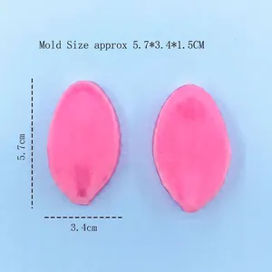Pink lily leaf silicone mold for DIY baking and fondant decoration, 5.7x3.4x1.5 cm set