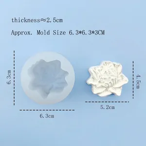 Flower shaped silicone mold for peony and lotus mooncakes with detailed dimensions