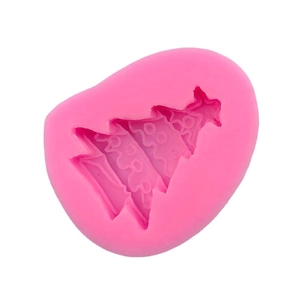 Stampo in silicone rosa a forma di albero di Natale per fondente, cioccolato e dolci
