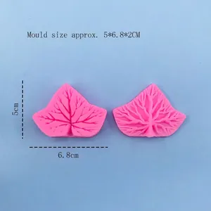Moule en silicone feuille d'érable rose pour fondant et pâtisserie, taille 5x6,8x2cm