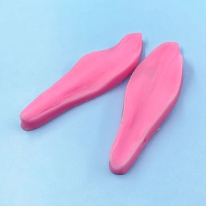 2-piece pink lily petal silicone veiner mold set for fondant flower and DIY baking