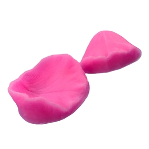 Pink rose petal silicone mold set with detailed vein textures for fondant cake decorating