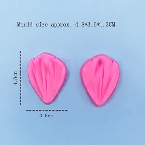 Pink leaf silicone mold with realistic textures for baking fondant cake decoration