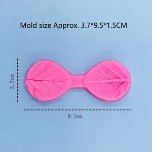 Stampo in silicone rosa a forma di foglia di rosa con venature per decorazioni in fondente