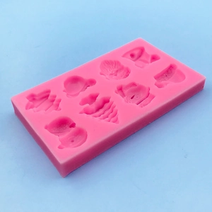 Silicone ocean theme mold with shells and fish shapes for chocolate and fondant DIY