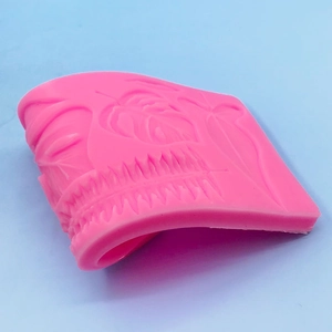 Pink monstera leaf silicone mold for chocolate cake decorating and DIY resin crafts
