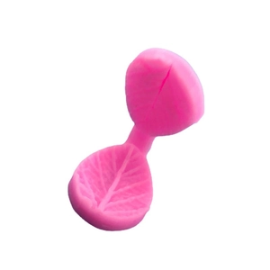 Stampo in silicone rosa a forma di foglia con venature realistiche per decorazione torte