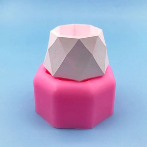 Geometric polyhedral silicone mold for DIY flower pots and 3D plaster crafts