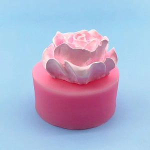 Stampo in silicone per rose 3D per candele e saponi con petali di fiori realistici