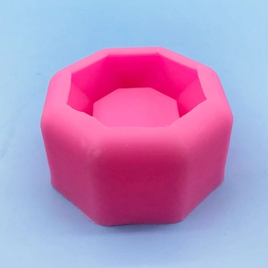 Octagonal 3D silicone mold for succulent pots and DIY resin crafts in pink finish