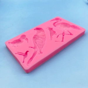 Pink flamingo and bird silicone mold for cake decorating and handmade clay crafts
