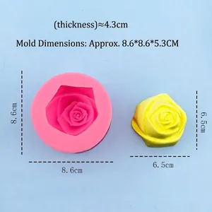 3D hexagonal rose silicone mold for DIY baking, cakes, chocolates, and aroma stones