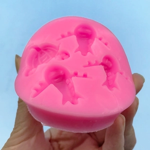 Pink silicone dinosaur mold for fondant and chocolate DIY baking crafts