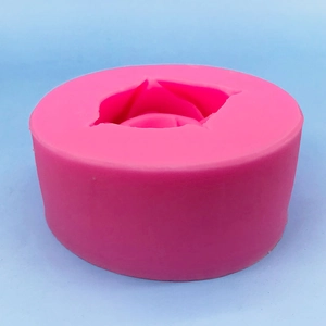 Large rose flower silicone mold in bright pink for DIY chocolate fondant and resin casting