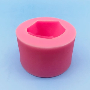 Pink 3D hexagonal rose silicone mold for cake, chocolate, and handmade candles