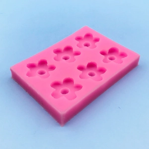 Pink 6-cavity flower silicone mold for handmade soap and aromatherapy plaster crafts